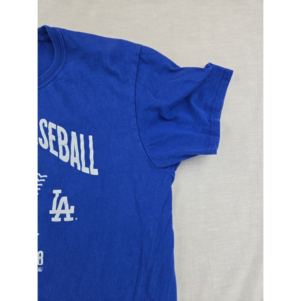 Majestic Los Angeles Dodgers Baseball T-Shirt Mens Large Blue Graphic Tee 1958 - Picture 6 of 10